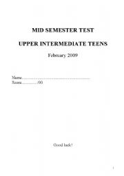 English worksheet: upper intermediate test to 
