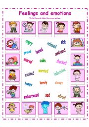 English Worksheet: FEELINGS AND EMOTIONS!