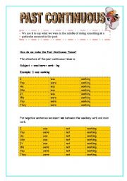 English worksheet: PAST CONTINUOUS