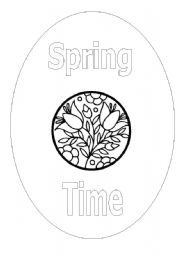 English Worksheet: SPRING COLORING BOOK