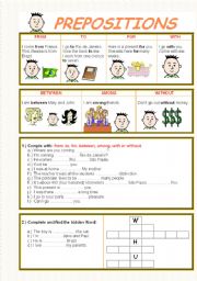 English Worksheet: Prepositions