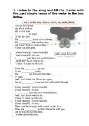 English Worksheet: Youre Beautiful