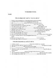 English worksheet: be able to 