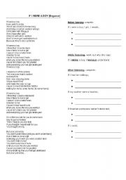 English Worksheet: Song If I were a boy (Beyonc)