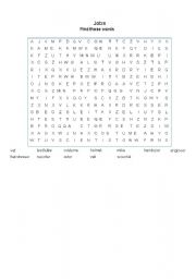 English Worksheet: JOBS WORD SERCH