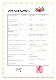 English Worksheet: daily routine conversation