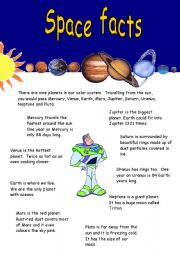 English Worksheet: Space facts