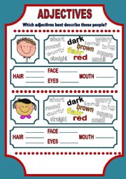 English Worksheet: DESCRIBING FACES - 2ND PART