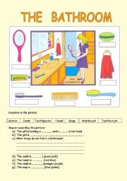 English Worksheet: The Bathroom