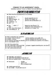 English Worksheet: Coming to an Agreement (Buying a present)
