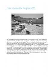 English Worksheet: the description of photo