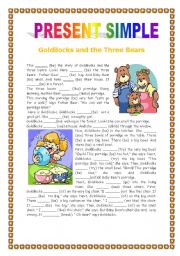 English Worksheet: Goldilocks - Present simple - Part 1 of 2