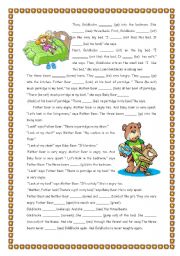 English Worksheet: Goldilocks - present Simple - Part 2 of 2