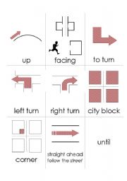 English Worksheet: Giving directions double sided flashcards 5