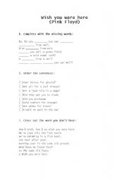 English worksheet: Wish you were here