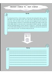 English Worksheet: rewrite the story written in present simple to past simple