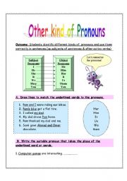 English Worksheet: subject & object pronouns