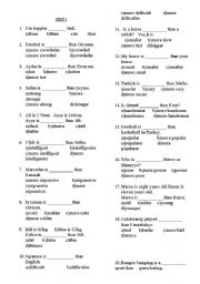 English Worksheet: comparative test