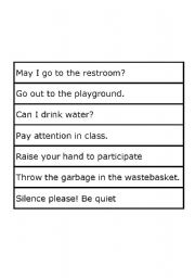 English worksheet: Classroom Language