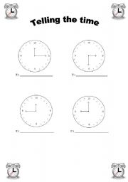 English worksheet: Telling the Time