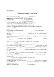 English worksheet: Goldilocks and the Three Bears