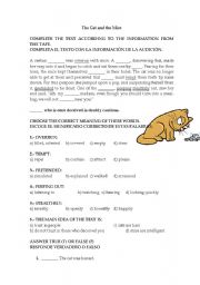 English Worksheet: tha cat and the mice listening