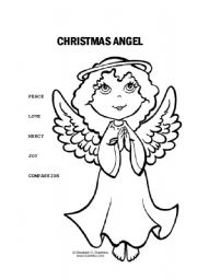 English Worksheet: Christmas Angel