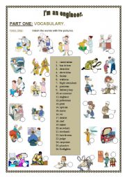 English Worksheet: Im an engineer! - A 4 skill lesson