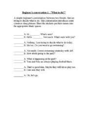 English Worksheet: What to do?