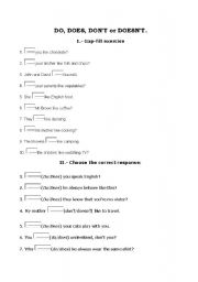 English Worksheet: Do- Does- Dont- Doesnt