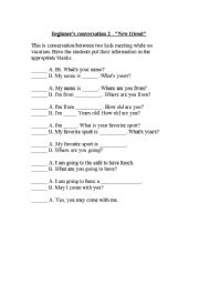 English worksheet: New friend