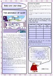 English Worksheet: BODY CARE: YOUR SLEEP 