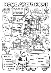 English Worksheet: Home sweet home