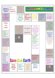 English Worksheet: Environment Boardgame