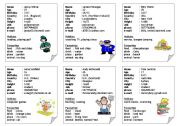 English Worksheet: ID cards (set of twelve) 1 of 3