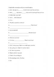 English Worksheet: nice to meet you