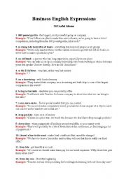 English Worksheet: Business english - expressions