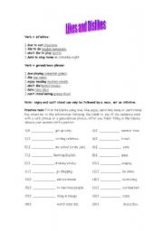 English Worksheet: Likes and Dislikes