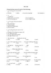 English worksheet: pre-test