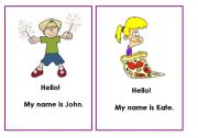 English Worksheet: Greetings Unit - song flashcards (Lesson 1)