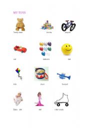 English worksheet: my toys