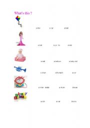 English worksheet: toys