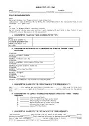 English worksheet: revising worksheet