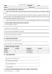 English worksheet: personal identification