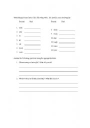 English worksheet: Simple Past Tense Practice