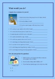 English Worksheet: Second Conditional Activity