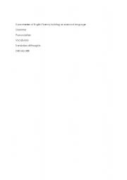 English Worksheet: Elements of English