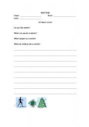 English worksheet: writing about seasons