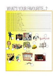 English Worksheet: WHATS YOUR FAVOURITE?