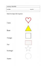 English Worksheet: shapes